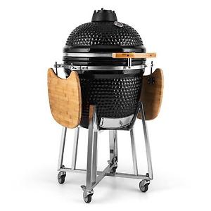 XXL GRILL SMOKER BBQ GRILLWAGEN STANDGRILL + ABLAGEN KERAMIK BARBECUE BARBEQUE