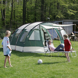 skandika Jasper II Tenda campeggio 6 personen 2xCabine verde 615x400cm nuova