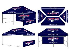 Eurmax Premium 10X20 Tent Commercial Canopy Booth with Full Color Printed Graphics, Backwall - Interior Printed