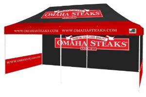 Commercial Grade Eurmax Deluxe Pop-up Tent with Custom Full Color Imprinted Canopy and Side / Back Walls for Trade Shows, Events, Exhibits, Markets and More (10 x 20)