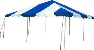 Party Tent- Heavy Duty Vinyl Blue and White 10 X 10 West Coast Frame Tent- Free Shipping