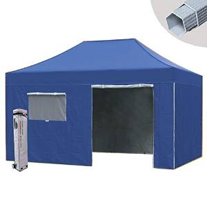 10 X 15 Pop up Canopy Folding Trade Show Gazebo Tent W/4 Side Walls Ez to Set Up/wheeled Bag