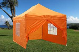 10'x15' Pop up 4 Wall Canopy Party Tent Gazebo Set EZ Orange - E Model By DELTA Canopies