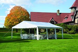 Shelter Logic 25917 Party Tent with 8-Leg Galvanized Steel Frame, 20 x 20-Feet/6 x 6m, White