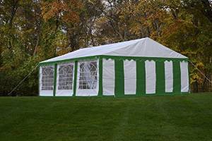 ShelterLogic 25922 Party Tent & Enclosure Kit 20x20 ft / 6x6 m, Green/White