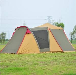 WZH Korea outdoor 3-4 person automatic Double layers tent Family travel party camping many people wild