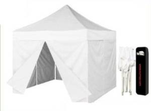 Eurmax 10x10 Ez Pop up Canopy Party Tent Gazebo With 4 Sidewallls Walls and Dust Cover (White)