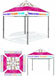 Eurmax Instant Canopy Pop up Party Wedding Trade Show Tent Gazebo with Custom Printed Logo with Roller Bag (All Sizes)