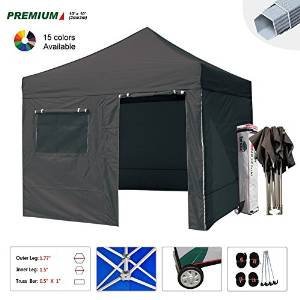 Eurmax Premium 10 X 10 Ez Pop up Tent Mid Commercial Level with 4 Zipper End Sidewalls+roller Bag