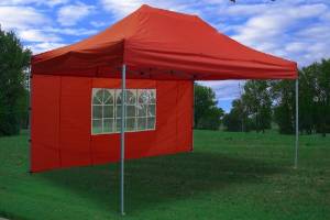 10'x15' Pop up 4 Wall Canopy Party Tent Gazebo Ez Red - F Model Upgraded Frame By DELTA Canopies