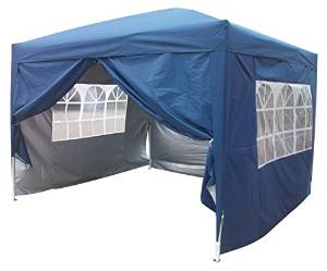 Brand New 10x10 EZ Pop Up Party Tent Canopy Gazebo Navy Blue 4 Walls W/ Free Carry Bag 100% Waterproof