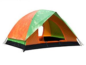 NutureFun 2 Person Camping Tents With Waterproof,Orange/Green 2.1*1.0*1.5m (L*H*W)L