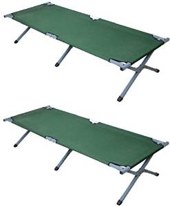 Cherry Queen LOT2~Outdoor Portable Folding Cot Military Hiking Camping Sleeping Bed Full Size