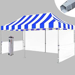 Eurmax Premium 10 x 20 Display Shade Pop Up Instant Outdoor Canopy Craft Show Tents,Color|Blue Stripe