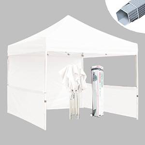 Eurmax Premium 10x10 Instant Canopy Gazebo Pop up Tent Trade Show Booth Market Stall with Roller Bag,white