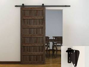 Cherry Queen 6FT Dark Coffee European Style Barn Wood Sliding Door Hardware Track Set w/Latch