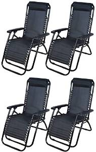 Cherry Queen LOT of 4 Outdoor Zero Gravity Lounge Chairs Beach Patio Yard Folding Recliner