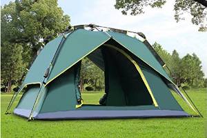 WZHTent outdoors 3-4 people fully automatic 2 people couples family tourism camping waterproof Lakeside Suite double layer