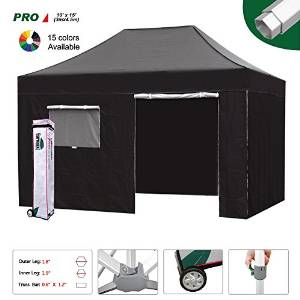 Eurmax 10 x 15 Professional Ez Pop up Canopy Tent Full Aluminum Frame with 4 Walls and Roller Bag