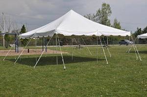 Economy Deluxe 20x20 White Pole Tent- The Deluxe Weekender Economy Party Tent- Free Shipping