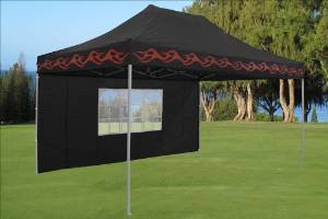 10'x15' Pop up 4 Wall Canopy Party Tent Gazebo Ez Black Flame - E Model By DELTA Canopies