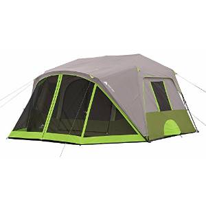 Easy Setup Ozark Trail 9 Person 2 Room Instant Cabin Tent with Screen Room for All Season Family Camping Outdoors