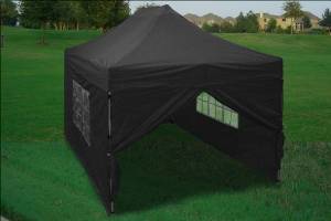 10'x15' Pop Up 4 Wall Canopy Party Tent EZ Black - F Model Upgraded Frame By DELTA Canopies