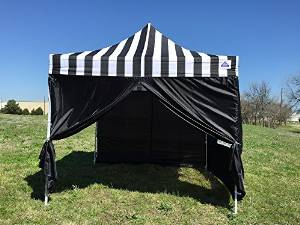 10'x10' Pop Up Canopy Party Tent Gazebo EZ Black Stripe - E Model By DELTA Canopies