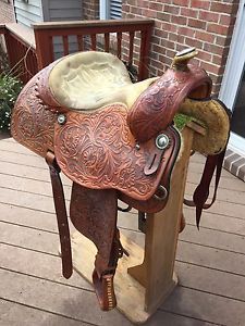 Reining Saddle- Hand Tooled 15" Custom Tom Taylor