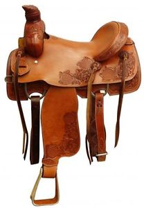 16" Showman ® Argentina cow leather roper saddle.