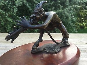 ORG PRE WAR VINTAGE CAR MOTORCYCLE DEVIL Hood MASCOT Ornament VSCC