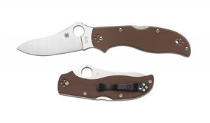 Spyderco C90GBNPE2 Stretch Brown G-10 PlainEdge