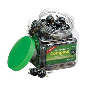 Coghlan's Bowl of 100 Pin-On Compasses- Store Display Hiking Backpackers#1168