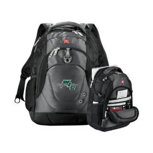 Wisconsin Lutheran Wenger Swiss Army Tech Charcoal Compu Backpack 'WLC Diagonal w/ Sword'