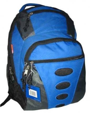 702798 600D Polyester Backpack 16.5 in. x11.5 in. x 6.5 in. ,Royal Blue-Gray