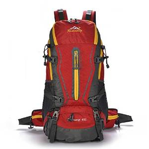 45L Tactical Camping Hiking Traveling Mountaineering Backpack -Color: Red