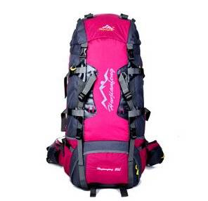 The New 80 L Outdoor Hiking Backpack Backpack Belt with Large Capacity System Outdoor Backpack Men's and Women's Backpack Rose Red