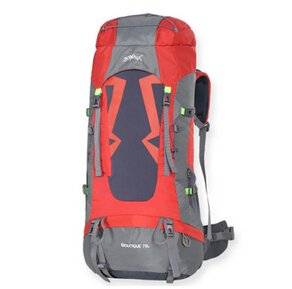 50 L60l70l Outdoor Backpack Backpack Shoulders Travel Bag Large Capacity Water Proof Nylon Fabric Red 70l