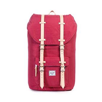 Herschel Little America Backpack Windsor Wine/Tan (Wrinkled Nylon/Veggie Leather) Mens One Size