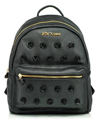 Betsey Johnson Smell the Roses Small Backpack, Black