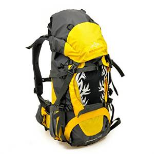 50L Camping Hiking Traveling Mountaineering Backpack -Color: Yellow