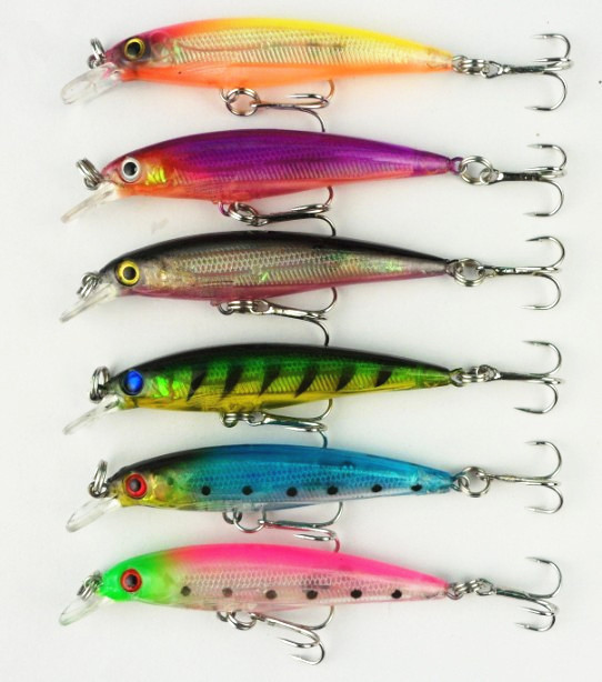 600PCS plastic fishing lures hard body bait 3d eyes artificial minnow lures small 8CM 6G 6# hook sea bass minnow fishing lures