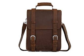 Genda 2Archer Men's Genuine Leather Leisure Travel Bag Vintage Shoulder Backpack