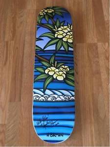 RARE Limited Edition Heather Brown Autographed Hawaii Skate Deck Blue Skateboard