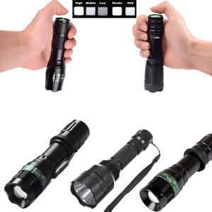 100PCS 3000LM Zoomable T6 LED 18650 Flashlight Focus Torch Lamp Light 5 modes