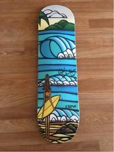 Limited Edition Heather Brown Autographed Skateboard Skate Deck Blue Skateboard