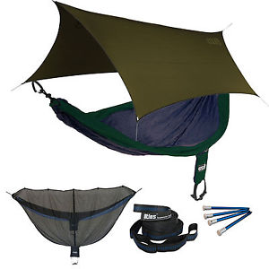 ENO SingleNest OneLink Sleep System - Navy/Forest Hammock w/ Olive Profly