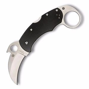 NEW SPYDERCO Karahawk, Black G10 Handle, Hawkbill Plain C170GP