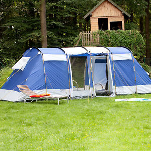 SKANDIKA MONTANA 6 PERS. TENDA FAMIGLIA ZANZARIERA 2 CABINE BLU NUOVA