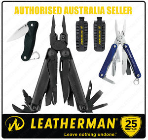 Leatherman Black SURGE Multi-Tool + Sheath + BitKit + Crater C33 + Squirt PS4 *A